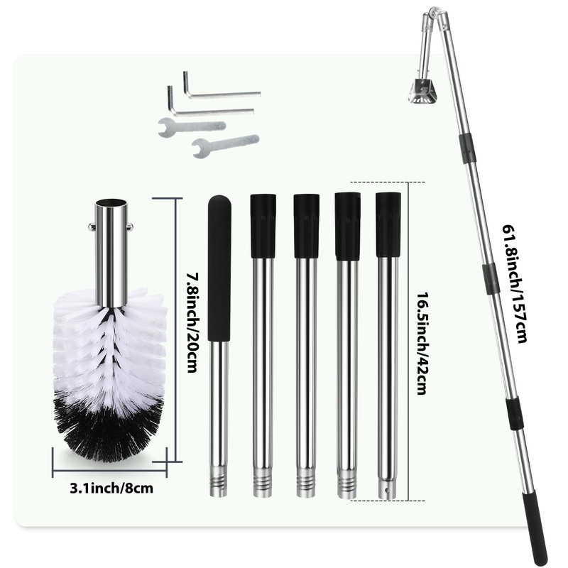 Gutter Cleaning Tools, 6.4FT Gutter Cleaner with Pole & Gutter