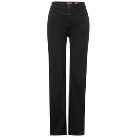 Street One Women's Jeans with Straight Legs, Black soft washed.