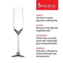 Spiegelau Salute Champagne Flutes (Set of 4), 7.4 oz, Clear