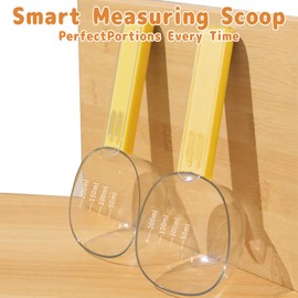 LERAO Dog Food Scoop 1 Cup,1 Cup Dog Food Scoop Measuring Pet Food Scoop for Dog Cat(Yellow)