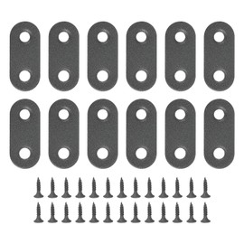 PATIKIL Stainless Steel Corner Braces 1.42 x 0.63 Inch,12 Pieces L Bracket Joint Right Angle Support Bracket L Shaped Corner Fasteners with Screws for Shelves, Black