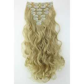 Prettyshop XXL Heat-Resistant Smooth Clip-In Hairpiece Extensions 60 cm Set of 8