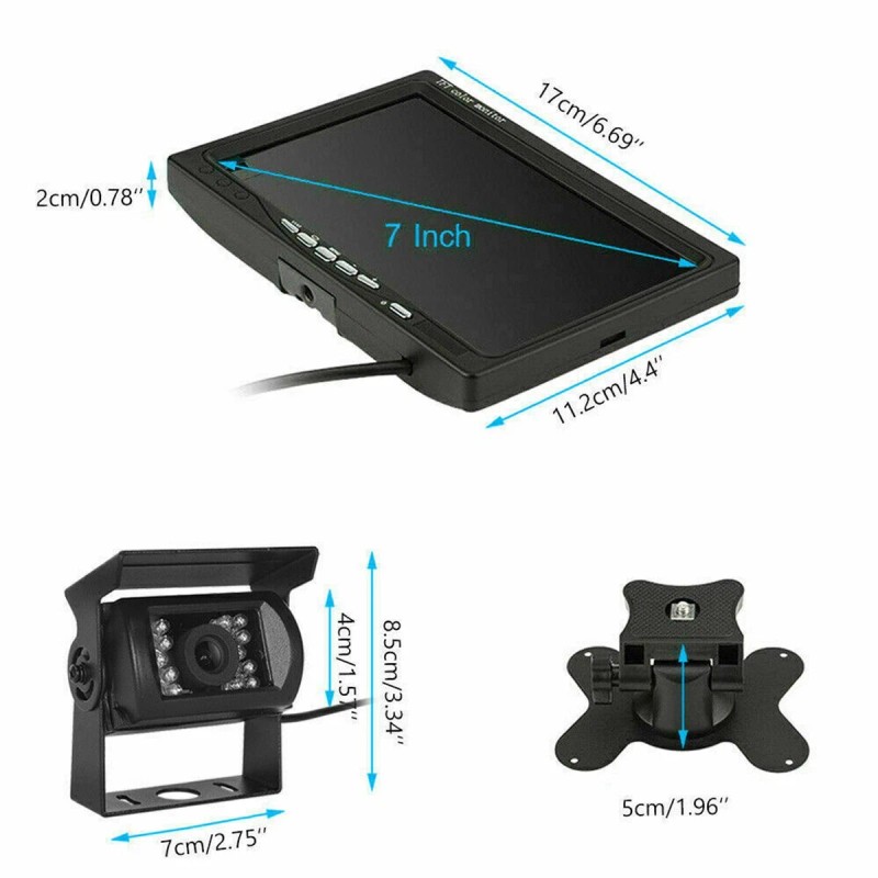 IPoster 7Inch Quad Monitor Backup Heavy Duty Camera Reversing CCD