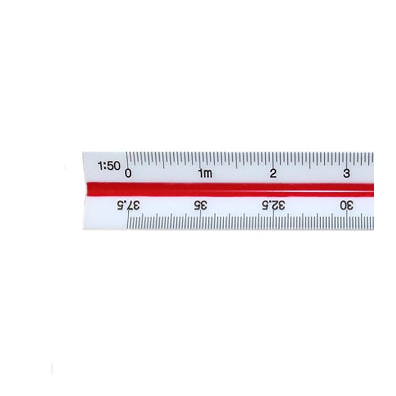 UQMIQURA 30 cm Scale Ruler, Plastic Scale Ruler, Triangular Ruler,
