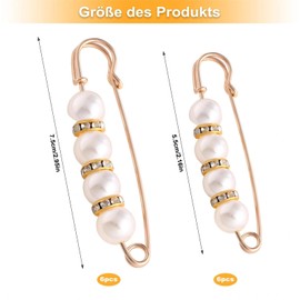 12 spille da balia grandi con perla, spille per vestiti moderni, forti spille di perle per abiti da donna, decorazioni per vestiti
