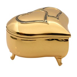VILLAGE GIFT IMPORTERS Las Arras Matrimoniales | Unity Coins | Gold-Tone Decorative Keepsake Box | Traditional Spanish Catholic Wedding Tradition (Gold-Tone Heart)
