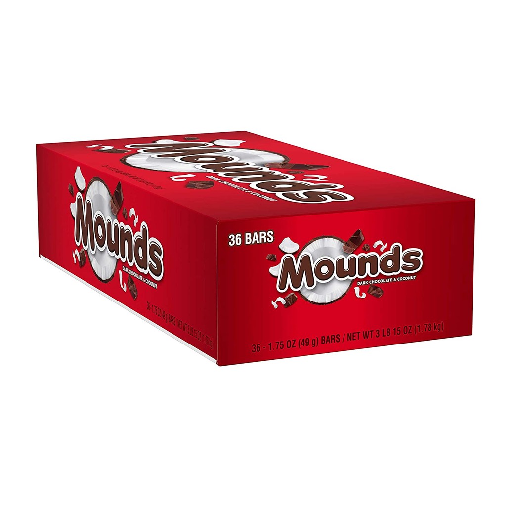 MOUNDS Halloween Candy, Dark Chocolate and Coconut Candy Bar, 1.75 Ounce (Pack of 36)