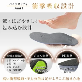 Rela Kino Insole [Breathable + Deodorization Performance] Deodorizing, Anti-fatigue, Shock Absorption, Insole (Dark Gray Logo, M: 26-27)