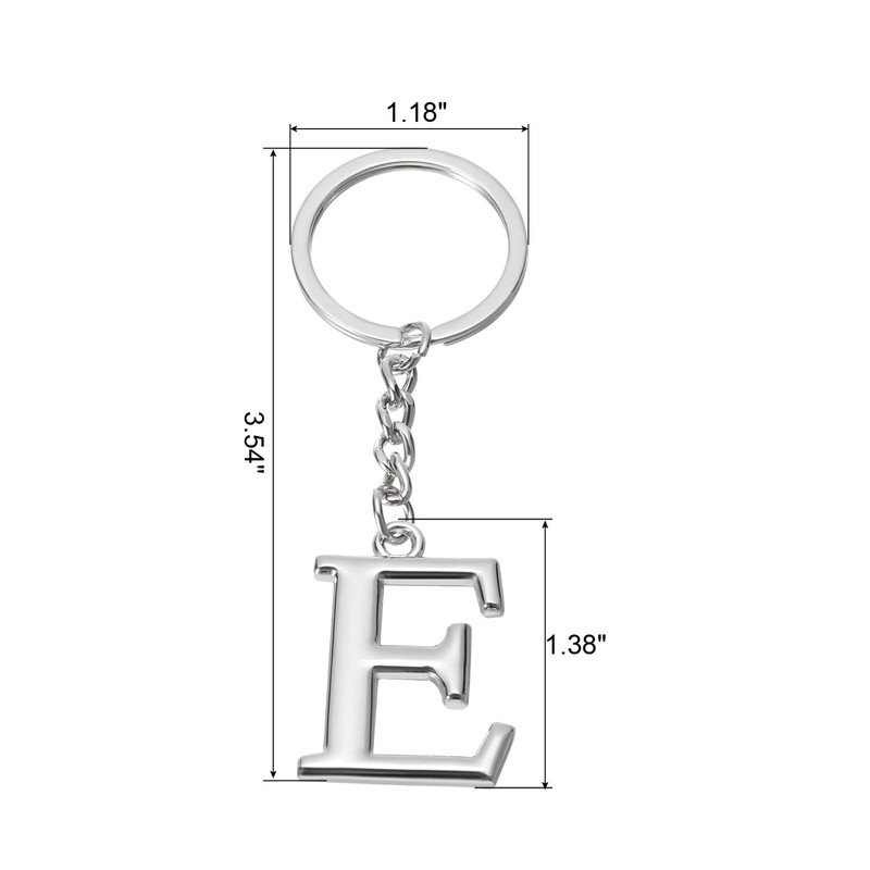 PATIKIL Initial Letter Keyring, Letter E Key Ring, DIY Pendant