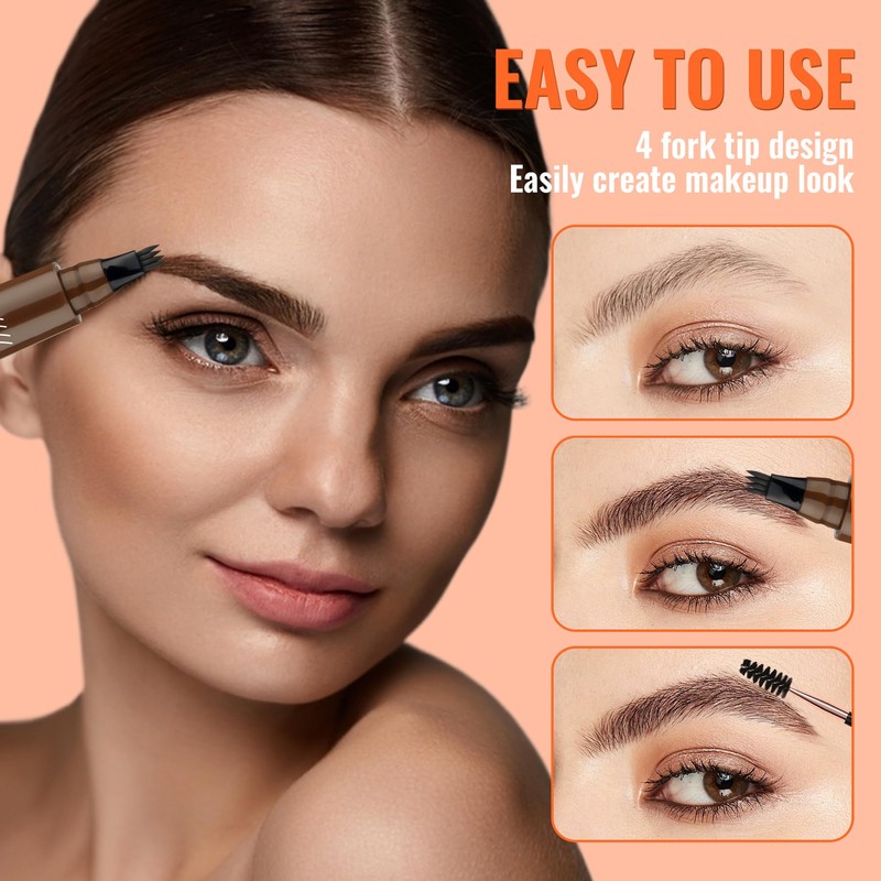 Eyebrow Pencil - Microblading Eyebrow Pen Waterproof 4 Fork Tip
