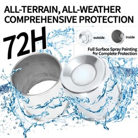 Rheedal 4Pcs 4.25inch Aluminum Trailer Wheel Center Caps Push Through Center Hub Cap for Truck SUV RV Wheel Rim, Combination of Concave and Open End Mirror Polished Wheel Hub Covers