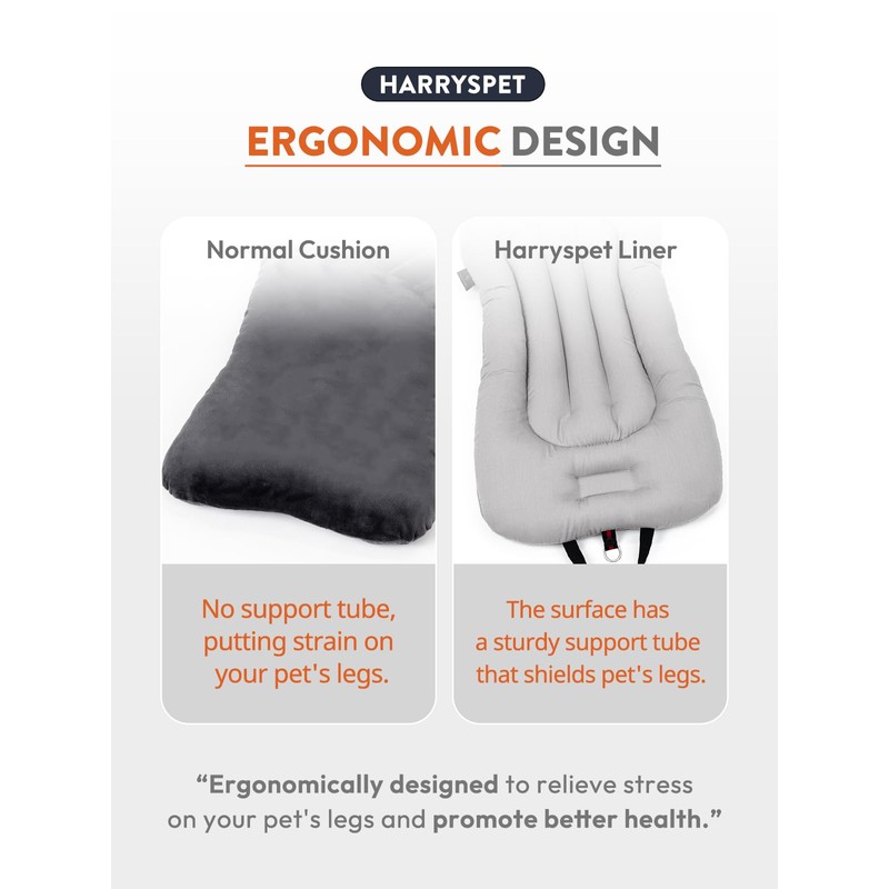Easy Wash Dog Stroller Mat, Durable Orthopedic Pet Stroller Cushion
