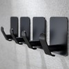 YIGII Matte Black Towel Hook, Adhesive Wall Hooks for Hanging