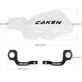 PRO CAKEN Universal 7/8" 22mm and 1 1/8" 28mm Handle Bar with Hand Guards CNC Bracket kit for Dirt Bike Motocross ATV Scooter for CRF KLX KX LTR TRX SX SXF EXC XCW Grizzly Hawk 250 Bicycles White