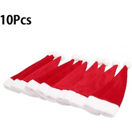 Galyacht 10pcs Red Christmas Santa Hats Silverware Holders,Xmas Party Dinner Table Dinnerware Decorations,Mini Santa Hats for Silverware Holders, Candy Covers, Wine Bottle Decor Flatware Organizers