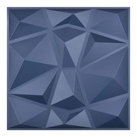 Art3d 19.7in x 19.7in (Pack Of 12) Wall Panel Diamond, Blue