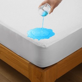 Bedecor Waterproof Mattress Protector 180 x 200 cm, Cotton, Hygienic and Breathable Mattress Topper, Anti-Allergy