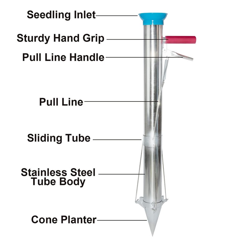 AIWFL Seedling Transplanter Long Handled Bulb Planter Tools Vegetable Young