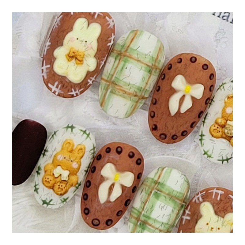 Cozy matte handmade nail tips - Square L / 포근한