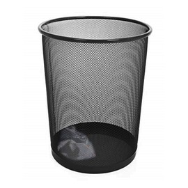 Smart Design Steel Metal Mesh Waste Basket - Garbage, Paper Clutter, Trash Can Bin - Easy to Clean Design - Home & Office (11.75 x 13.75 Inch) [Black] - Set of 12