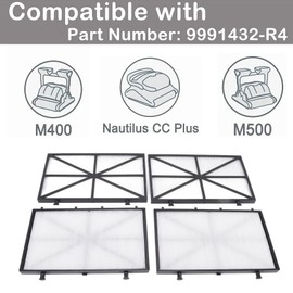 Pack of 4 9991432-R4 Filter Cartridges, Replacement Filter Cartridges Compatible with Dolphin Robot Nautilus CC Plus, Pool Filter, Ultra Fine Filter Set for Filter Cartridges M400/M500