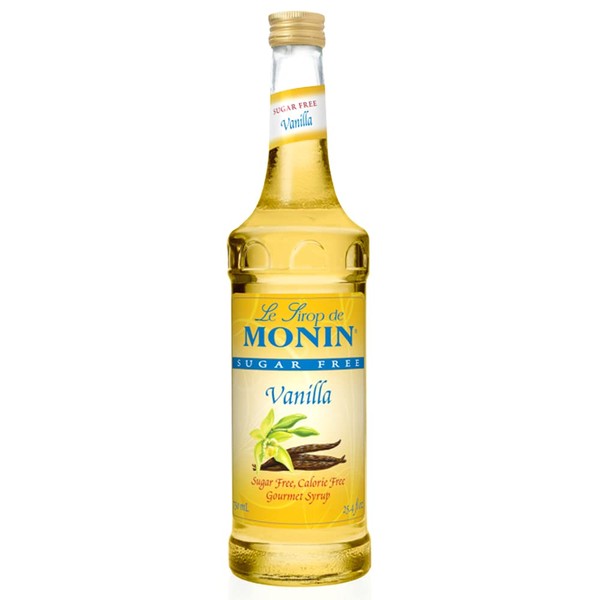 Monin - Sugar Free Vanilla Syrup, Bold Vanilla Bean Flavor, Great for Coffee, Cocktails, & Lattes, Gluten-Free, Non-GMO (750 ml)