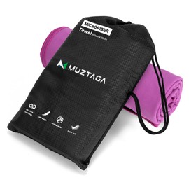 Muztaga Microfiber Beach Towel-Perfect for Travel, Sports, Camping, Swimming, Yoga, Gym- Quick Dry, Sand Free, Compact, Lightweight, Absorbent (Purple,Small(101x50cm, 40x20”))