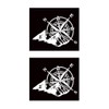 Gobfar Compass Stickers, Pack of 2 Mountain Compass Stickers, White,