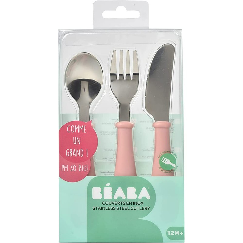 BÉABA, Children's Learning Cutlery Set of 3 - Stainless Steel