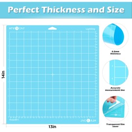 HTVRONT HTVRONT Light Grip Cutting Mats for Cricut, 2 Pack Cutting Mats 12x12 for Cricut Maker/Maker 3/Explore 3/Air/Air 2/One, Light Adhesive Sticky Blue Cutting Mats Replacement Accessories for Cricut