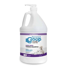Groomer’s Goop Color Enhancer Toning Shampoo – Deep Cleansing Formula Brightens Whites, Neutralizes Brassiness & Boosts Shine in Dog & Cat Coats – Gentle, Dye-Free – 1 Gallon Bottle