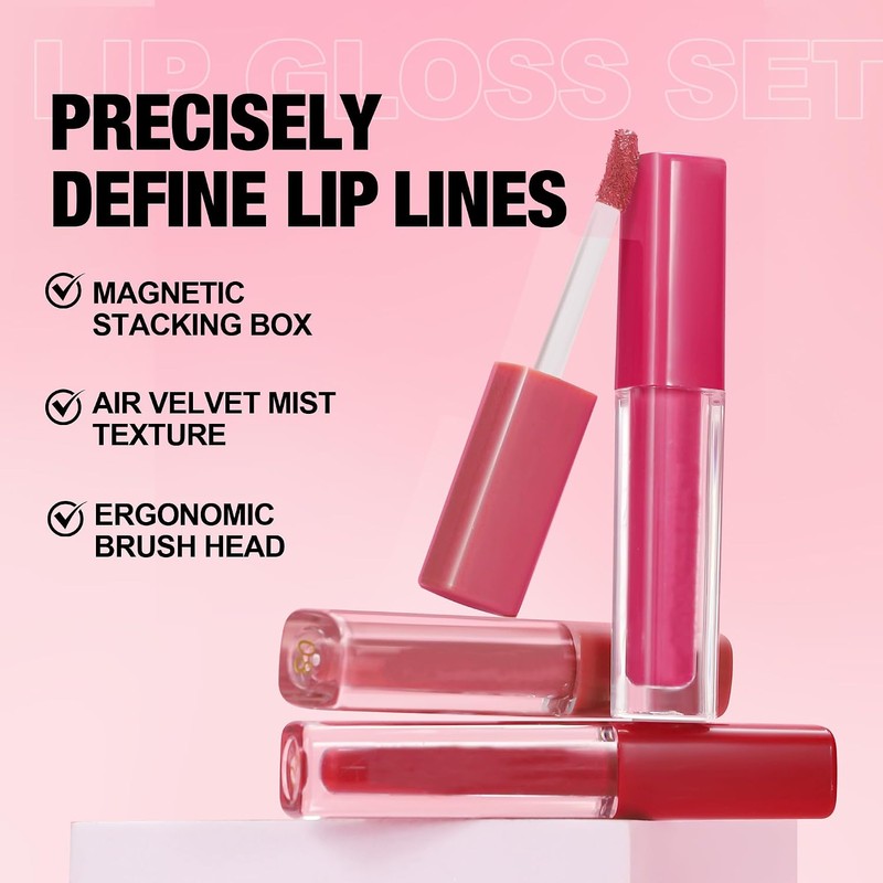 Labiales Líquidos Perlado 4 Piezas – Brillo Waterproof para Todo