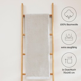 s.Oliver Bath Towel 70 x 140 cm - 100% Cotton, 600 g/m², Soft and Absorbent, Bath Towel Light Grey