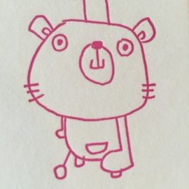 Inukun Thank You Pink Typography Mini Message Cards, 2.2 x 3.6 inches (55 x 91 mm), Business Card Size, Set of 10