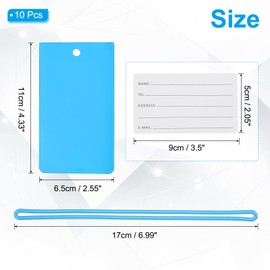 PATIKIL Luggage Tags, 10 Pcs Flexible PVC Travel Bag Name ID Identifier Label Tags Travel Essentials for Suitcases Bags Baggage Handbags, Light Blue