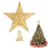 Dadabig Christmas Tree Topper Star, Christmas Tree Glitter Decoration, (Gold)