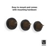 Umbra Hub Solid Wood Coat Hooks with Rubber Frame, Black/Walnut,