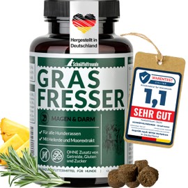 Schnüffelfreunde Grasfresser Drops für Hunde I bei Fressen von Gras und KOT I unterstützt einen ausgeglichenen Magen-Darm-Trakt beim Hund I mit Eibisch, Moorextrakt, Flohsamen (150g - ca. 180 Stück)