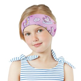 MoKo Lovely Swimmers Headband for Kids, Waterproof Ear Protection Band for Swimming & Bathing, Pink Unicorn (M Size, Age 4-17)