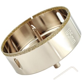 DaduoRi 4 1/8 Inch (105mm) Diamond Hole Saw with Pilot Bit-Suitable for 4" Tile Hole, Easy for Porcelain Tile, Granite, Ceramic, Marble, Glass, Stones, 4 1/8" Tile Hole Saw,1 3/8" Drilling Depth