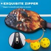 Kathyboom Racquet Cover Compatible with Pickle-Ball,Fire American Flag Eagle Paddle