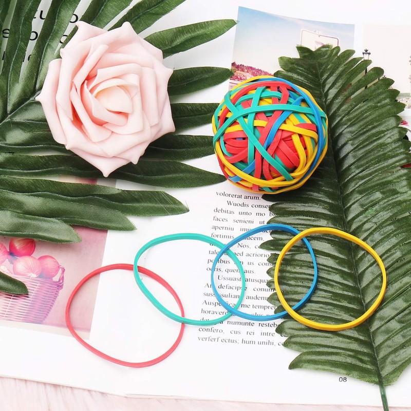 nuoshen Rubber Bands Coloured, Elastic Band Ball Document Organizing for