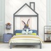 Twin Bed Frame with Headboard and Slats, Twin Size Platform