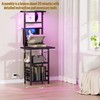 YAKANJ Record Player Stand with Led Light,Record Player Table with