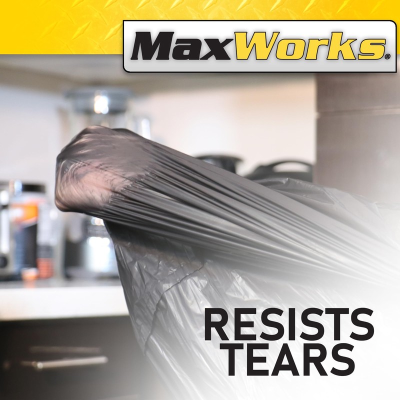 MaxWorks 51068 Heavy-Duty Trash Bags, 50 Gallon, 50-Pack, 1.5 Mil