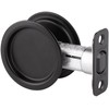 Kwikset 334-514 Round Passage Pocket Door Lock Matte Black Finish