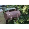 London Craftwork Vintage Brown Leather Roll Bag + Bike Repair