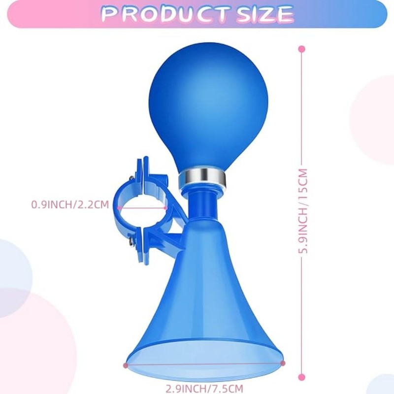 Kids Bicycle Horn, Air Squeeze Snail Design, 2-Pack, Handlebar Bell