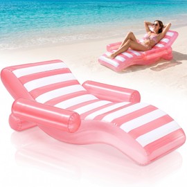 Arrowbash 1 Pack 71 in Giant Inflatable Pool Lounger Float, Pink