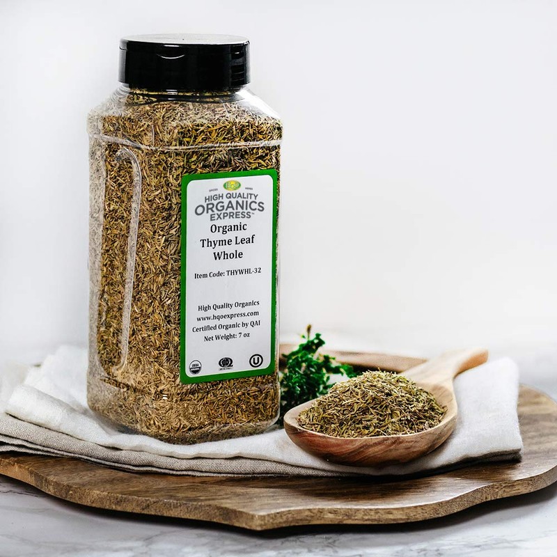 HQOExpress | Organic Thyme Leaf | 7 oz. Chef Jar